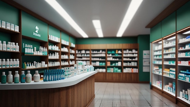 Photo blurred background of a pharmacy