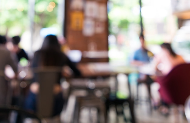 Blurred background of restaurant with people