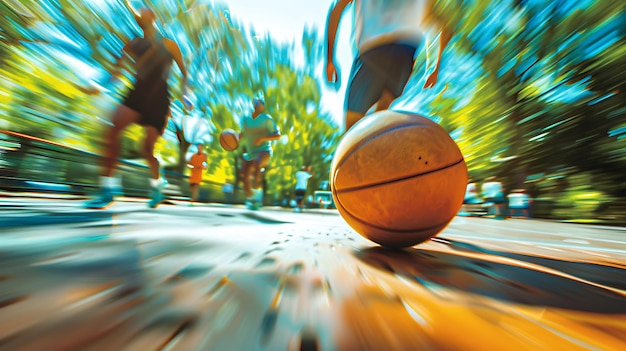 Blurred Background of Sports Playing Scene with Dynamic Action and Motion