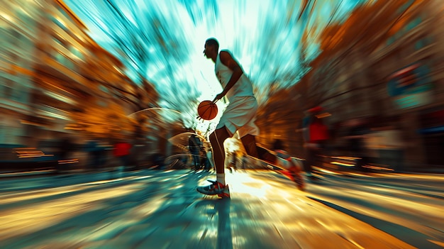 Blurred Background of Sports Playing Scene with Dynamic Action and Motion