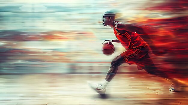 Blurred Background of Sports Playing Scene with Dynamic Action and Motion