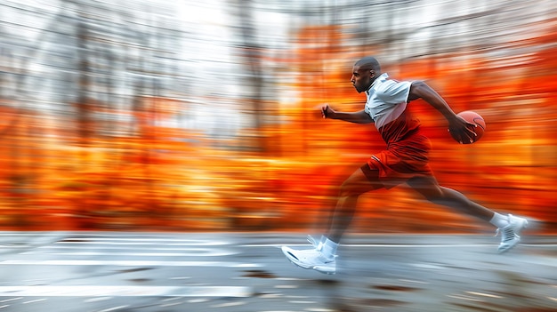 Blurred Background of Sports Playing Scene with Dynamic Action and Motion