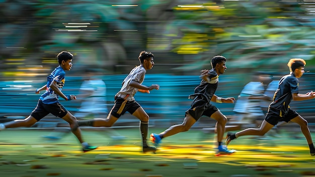 Blurred Background of Sports Playing Scene with Dynamic Action and Motion