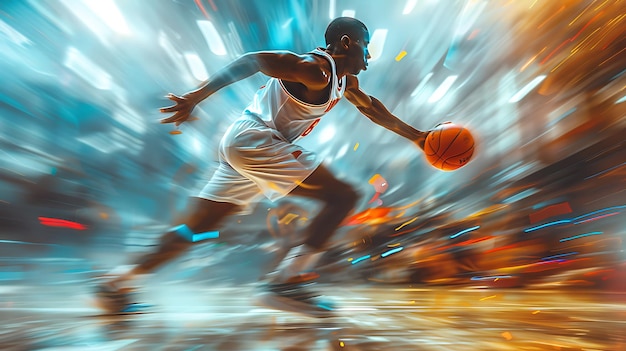 Blurred Background of Sports Playing Scene with Dynamic Action and Motion