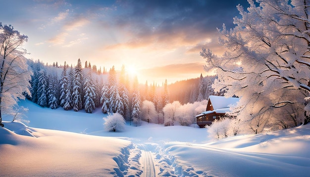 Blurred beautiful winter background