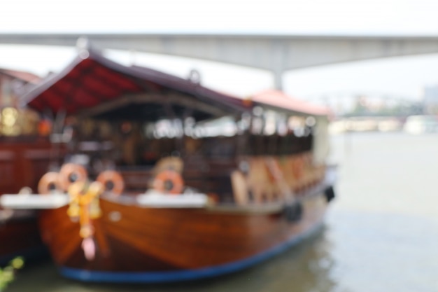 Blurred boat by the river