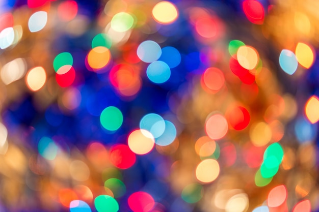 Blurred bokeh christmas lights in warm tone 