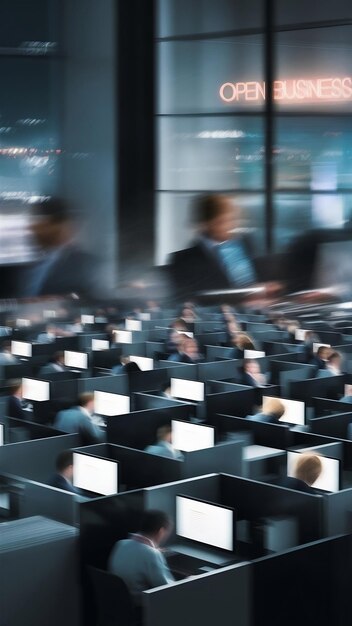 Blurred business workplace background