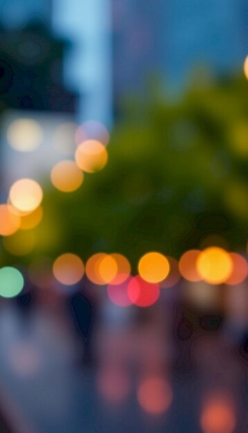 Photo blurred city lights at night dark street