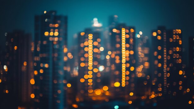 Photo blurred city lights at night