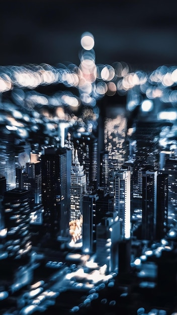 Photo blurred city lights