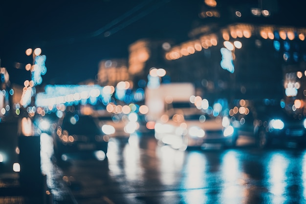 Blurred city at night. Bokeh