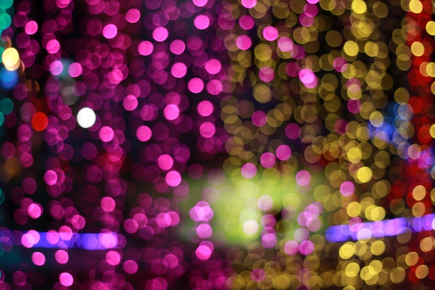 Blurred of colorful bokeh night light abstract background