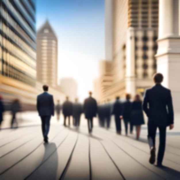 Blurred crowd of people on the street