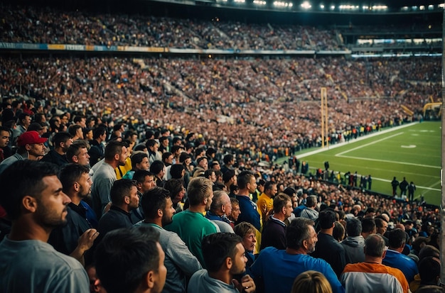 Blurred crowd of spectators on stadium at a sporting event