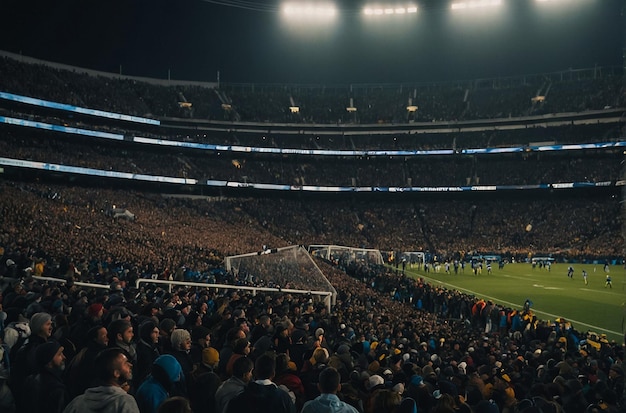 Blurred crowd of spectators on stadium at a sporting event