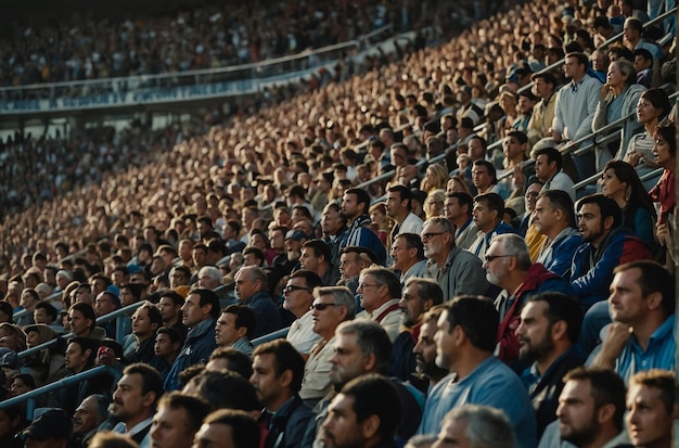 Blurred crowd of spectators on stadium at a sporting event