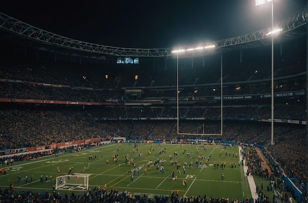 Blurred crowd of spectators on stadium at a sporting event