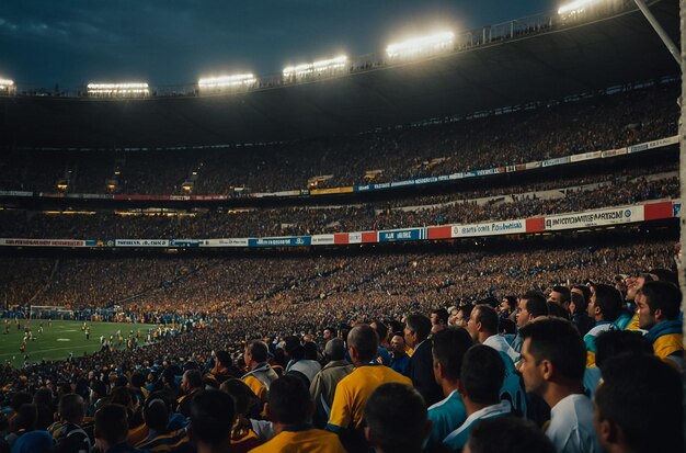 Blurred crowd of spectators on stadium at a sporting event