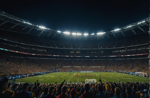 Blurred crowd of spectators on stadium at a sporting event