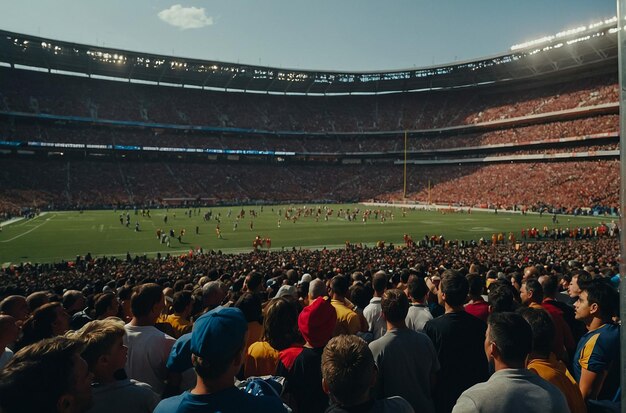 Blurred crowd of spectators on stadium at a sporting event