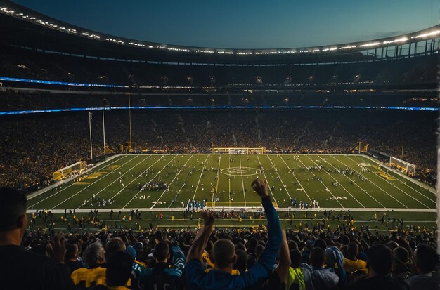 Blurred crowd of spectators on stadium at a sporting event