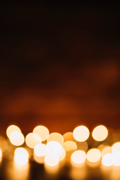 Blurred fairy lights on dark