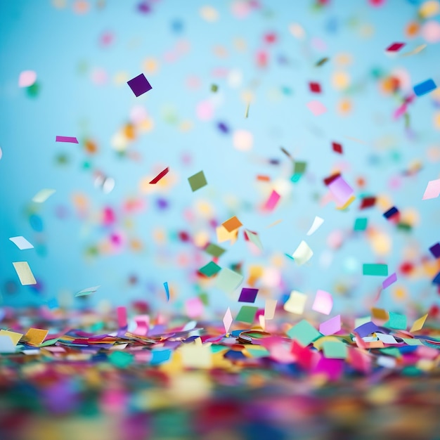 Blurred falling colored confetti background