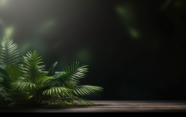 Blurred green Forest studio background for product presentation