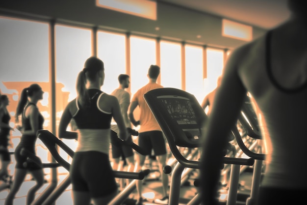 Blurred gym background created with generative AI