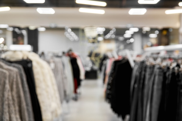 Blurred image background with clothing store