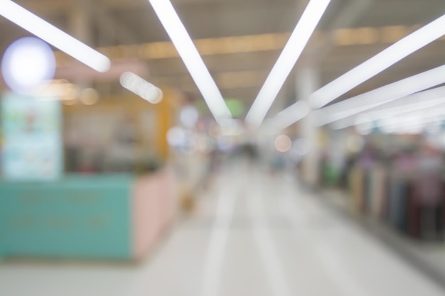 Blurred image of people walking at shopping mall