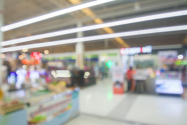 Blurred image of people walking at shopping mall