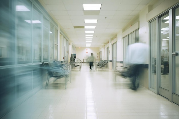 Blurred interior of dispense in hospital