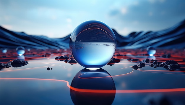 Blurred Lens Futuristic 3D Rendering Minimalist Background