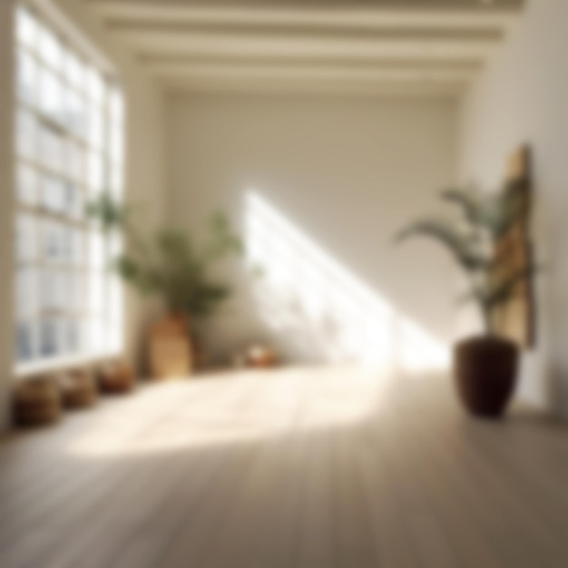 Blurred minimalist Studio with Natural Flooring background