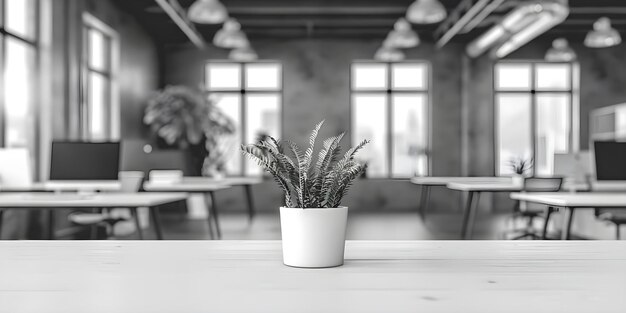 Photo blurred office background featuring modern black and white furniture concept blurred background office decor modern furniture black and white theme