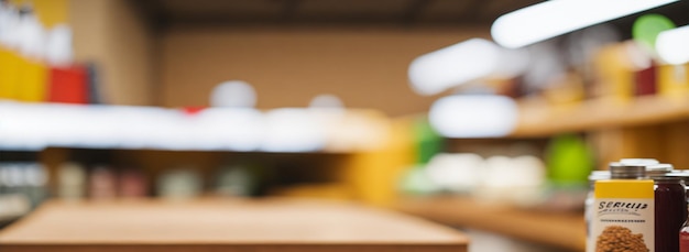 blurred office wooden table background