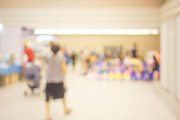 Blurred of people walking in shopping mall