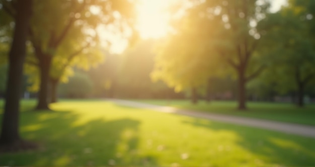 Photo a blurred picture of a tree with the sun shining through the leaves