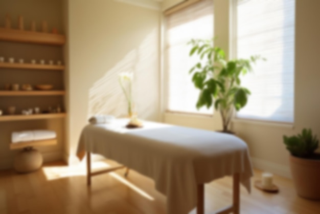 Photo blurred spa massage room backdrop natural light