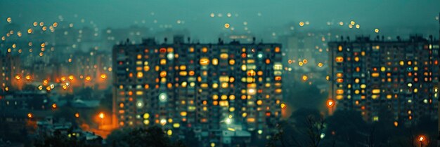 Photo blurred urban night scene real photography