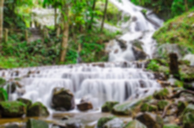 Blurred of waterfall at Mae Kampong, Chiang Mai, Thailand