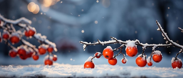 Blurred winter background with Christmas decorations Generative AI