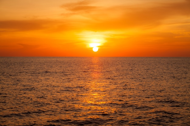 blurry background beautiful sunset above the sea