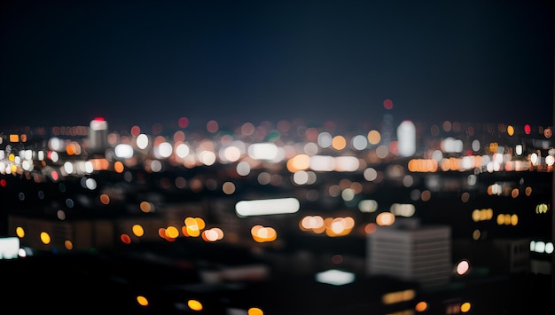 a blurry city skyline with a blurry city in the background