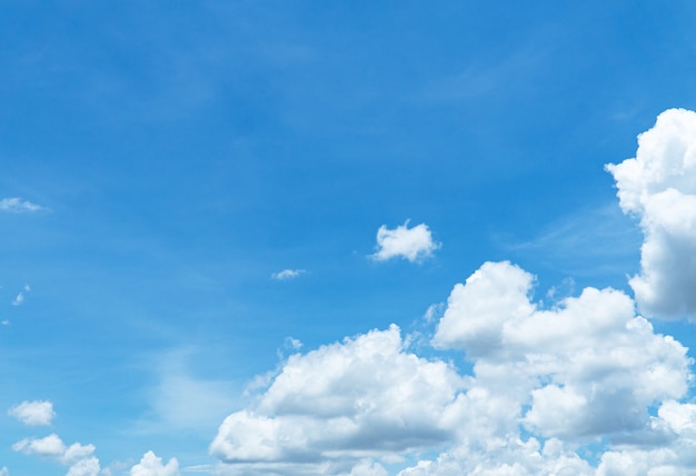 Blurry close up views blue sky with cloud in the afternoon nature concept.