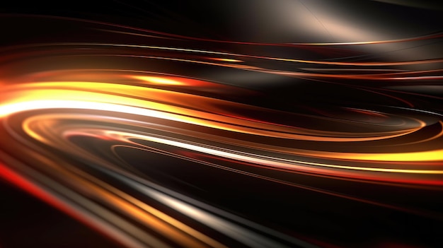 Blurry glowing wave and neon lines abstract 3d wallpaper background Generative AI