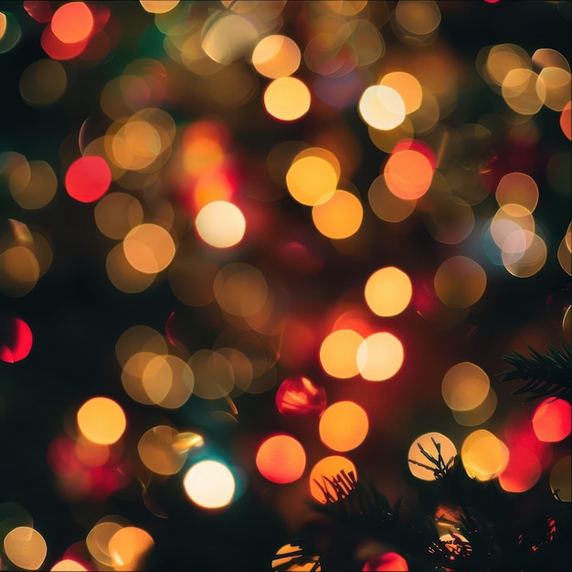 a blurry image of a christmas tree with lights