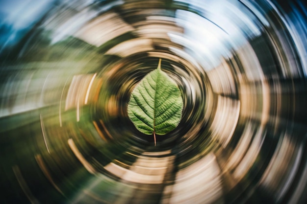 a blurry image of a green leaf with the word leaf on it